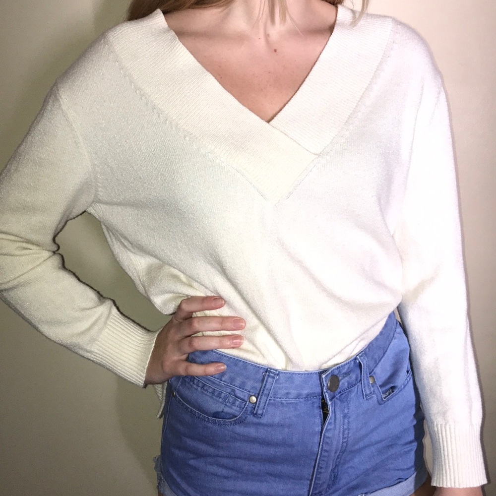 Anthropologie Cream Sweater